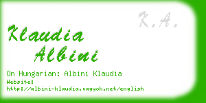 klaudia albini business card
